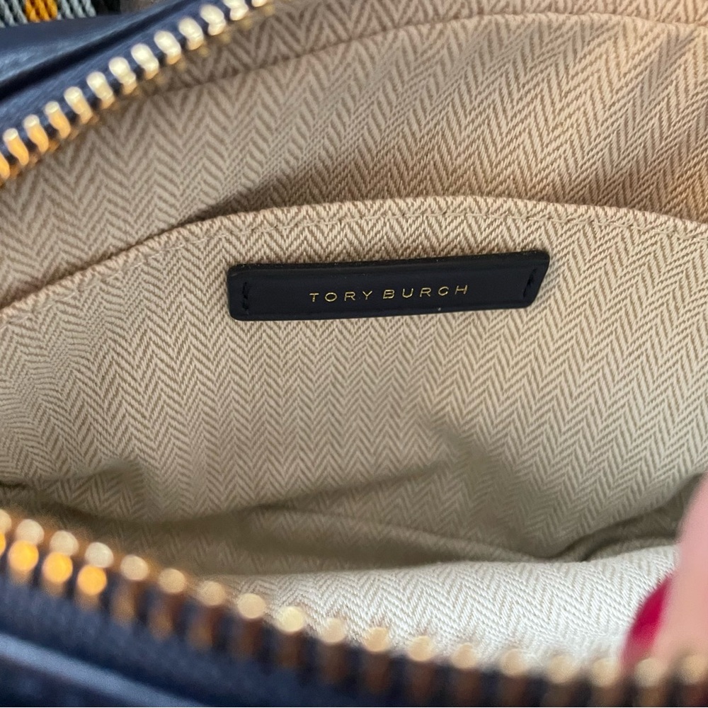 Tory Burch Perry double zip mini bag - navy - Picture 3 of 8